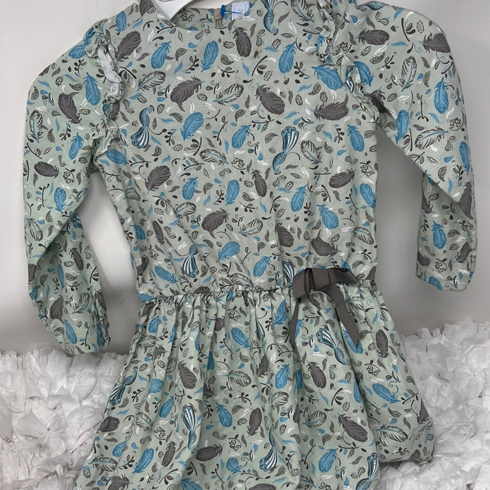 tartine et chocolat feather all over long sleeves dress Kid’s Size 3